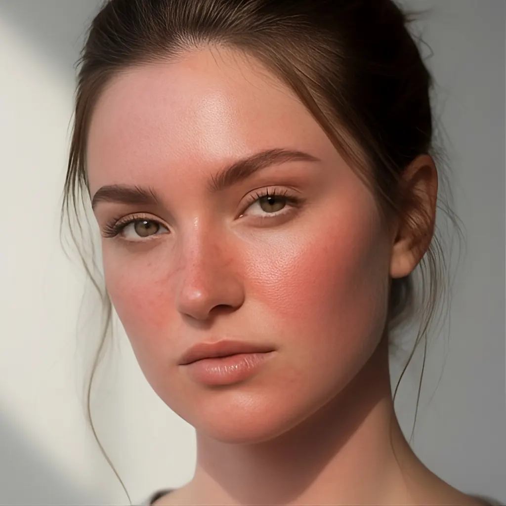 rostro de mujer antes de tratamiento para la rosácea